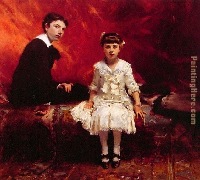 Portrait of Edouard and Marie-Loise Pailleron painting - John Singer Sargent Portrait of Edouard and Marie-Loise Pailleron art painting